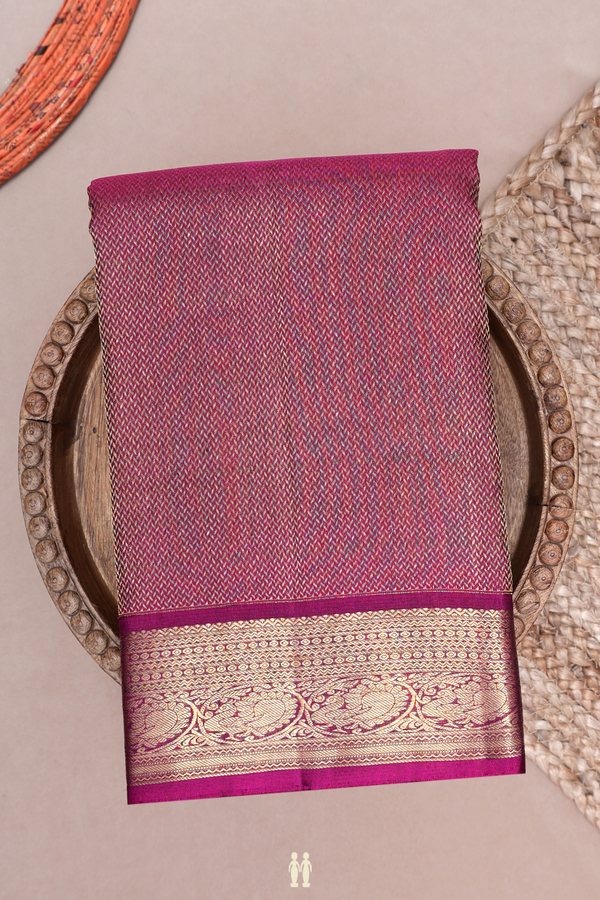 Kanchipuram Silk Saree In Grape Purple With Brocade Design