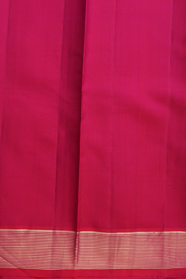 Kanchipuram Silk Saree In Red With Stripes Design