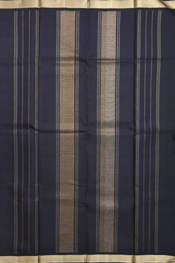 Kanchipuram Silk Saree In Multicolor With Stripes Design
