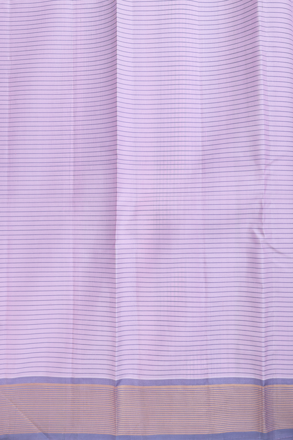 Kanchipuram Silk Saree In Lilac Pink With Stripes Design