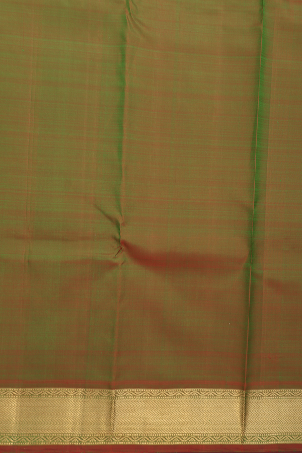 Kanchipuram Silk Saree In Dual Tone With Zari Buttas