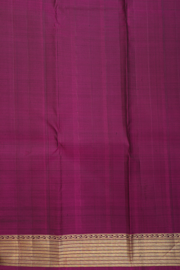 Kanchipuram Silk Saree In Royal Blue With Floral Design