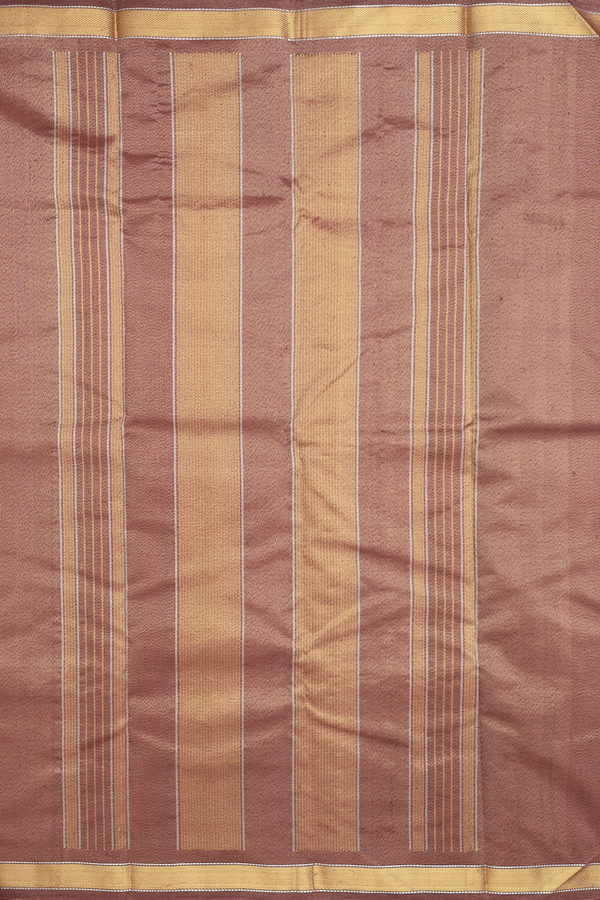 Kanchipuram Silk Saree In Brown With Twill Weave Border