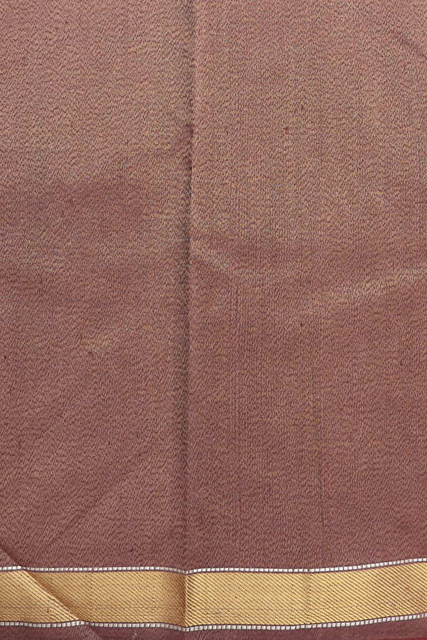 Kanchipuram Silk Saree In Brown With Twill Weave Border