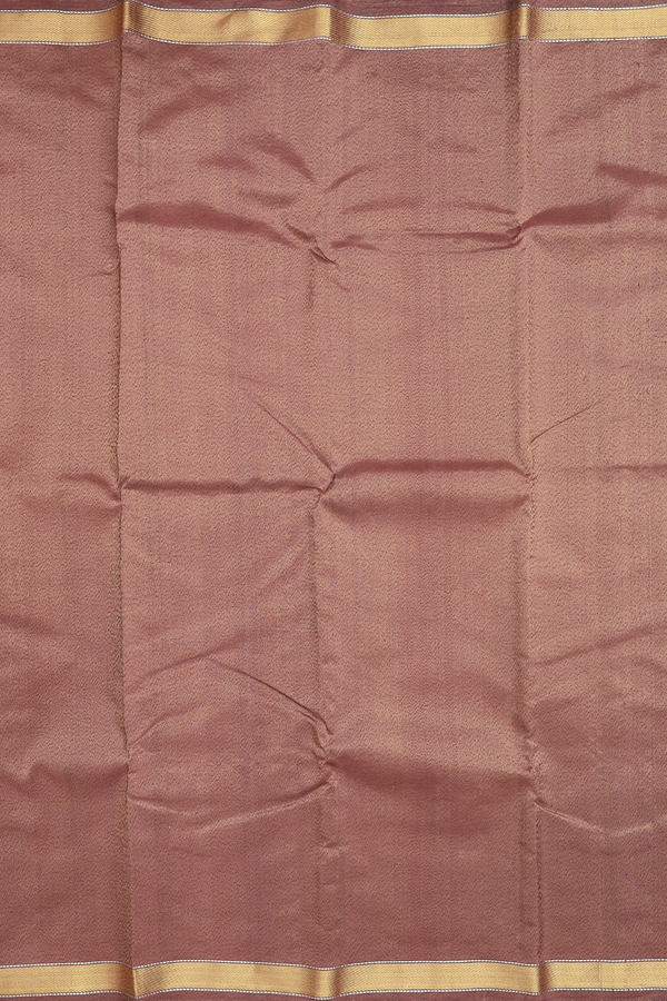Kanchipuram Silk Saree In Brown With Twill Weave Border