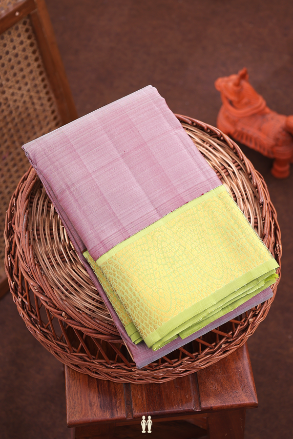 Kanchipuram Silk Saree In Plain Dual Tone With Korvai Border