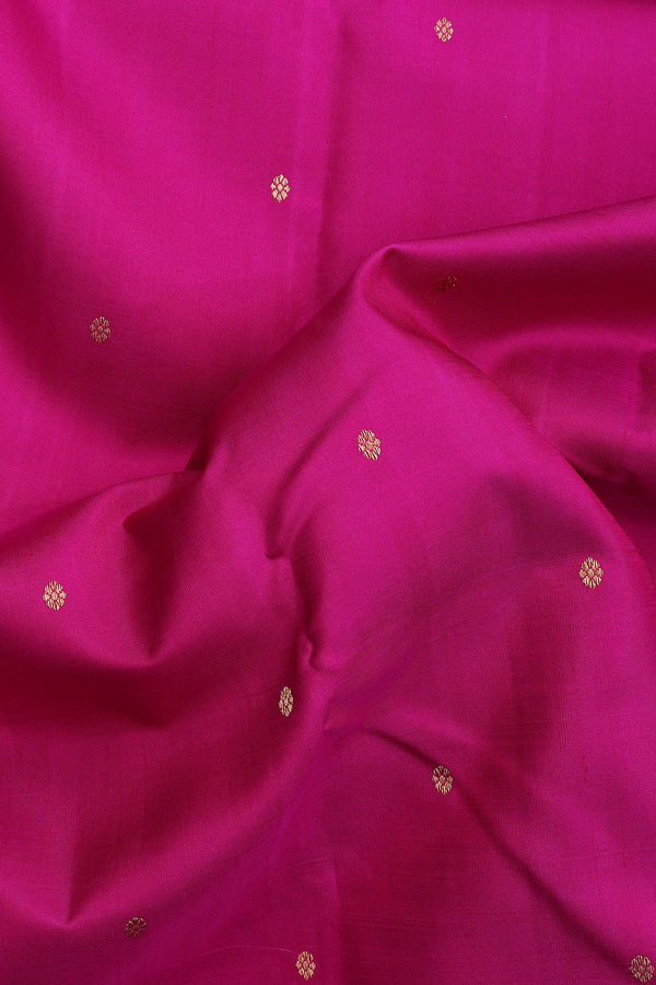 Kanchipuram Silk Saree In Purple Rose With Floral Buttis