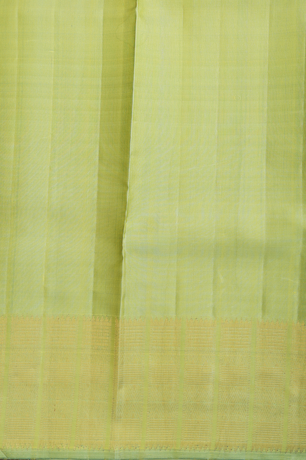 Kanchipuram Silk Saree In Plain Green With Zari Border
