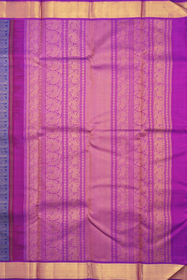 Kanchipuram Silk Saree In Royal Blue With Brocade Design