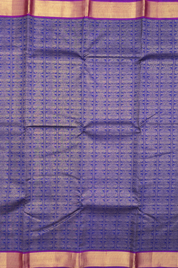 Kanchipuram Silk Saree In Royal Blue With Brocade Design