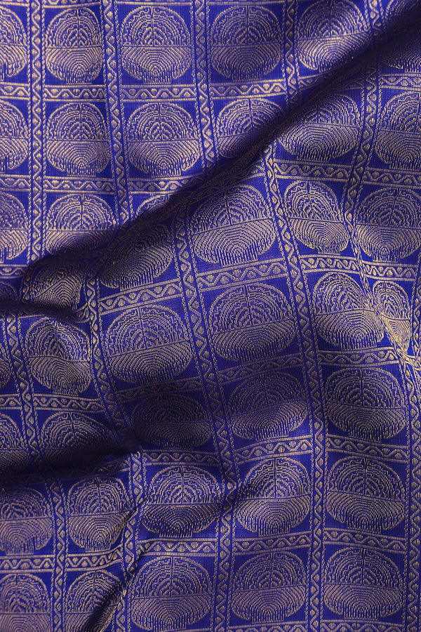 Kanchipuram Silk Saree In Royal Blue With Brocade Design
