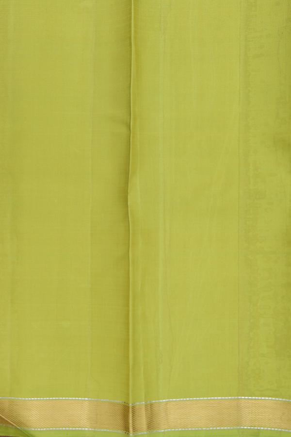 Kanchipuram Silk Saree In Pear Green With Twill Weave Border
