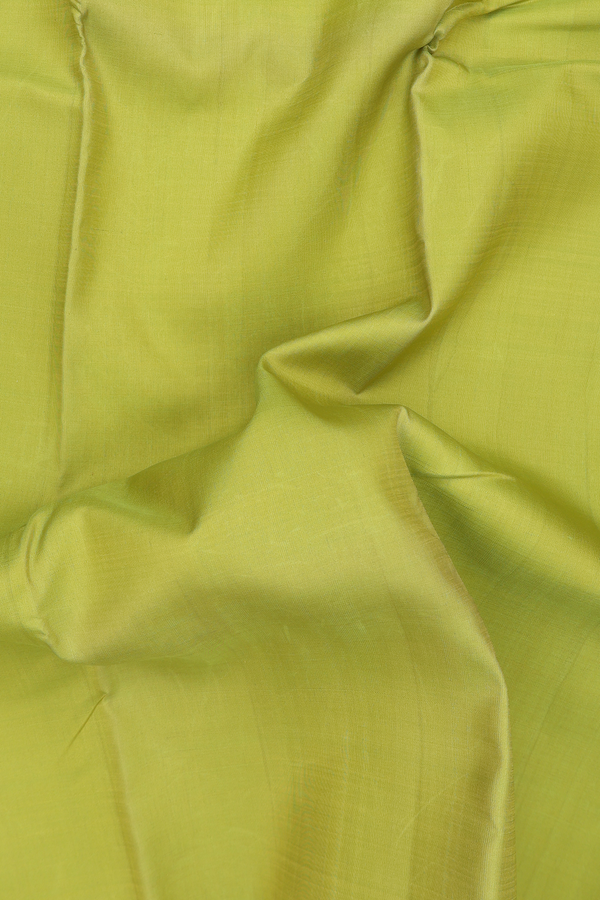 Kanchipuram Silk Saree In Pear Green With Twill Weave Border