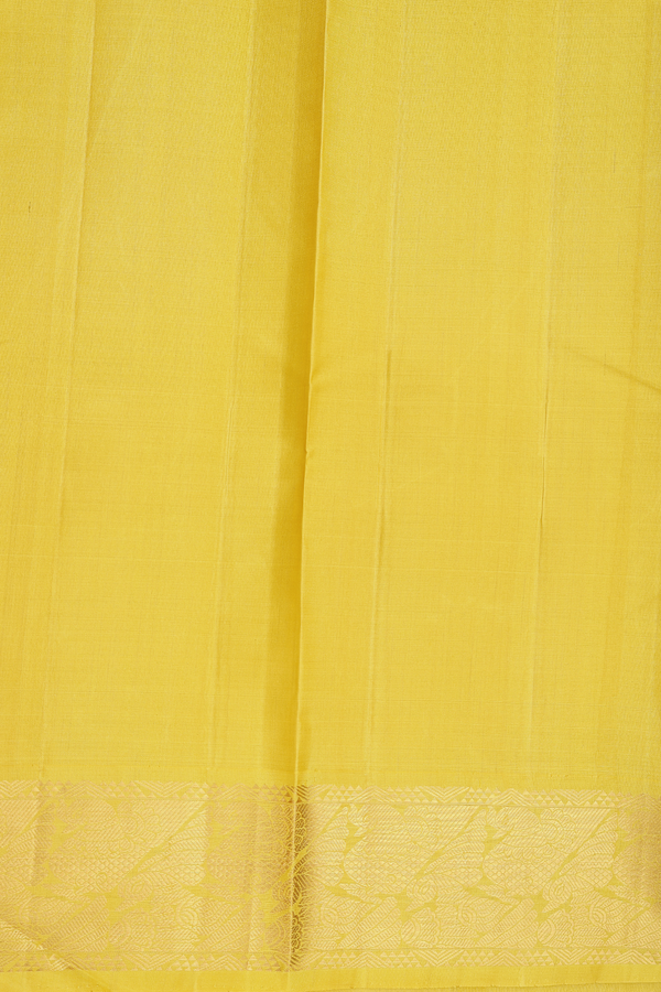 Kanchipuram Silk Saree In Plain Sage Green With Korvai Border