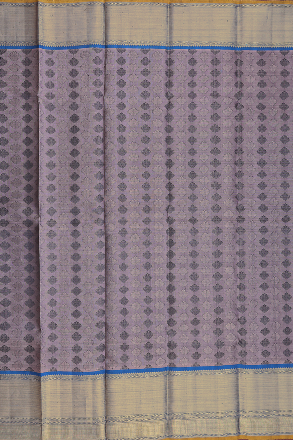 Kanchipuram Silk Saree In Cocoa Brown With Threadwork Buttas