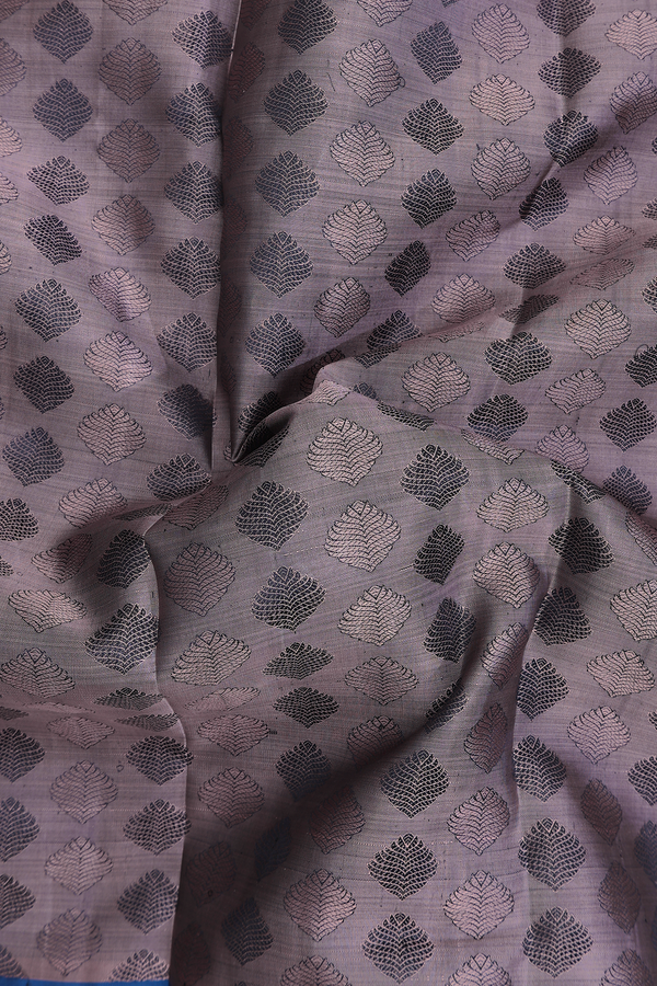 Kanchipuram Silk Saree In Cocoa Brown With Threadwork Buttas