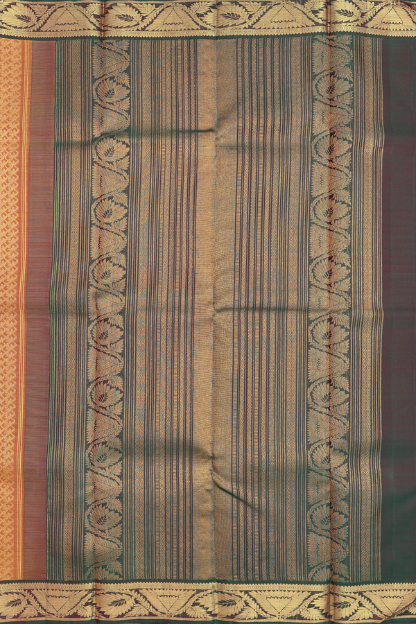 Kanchipuram Silk Saree In Brown With Brocade Design