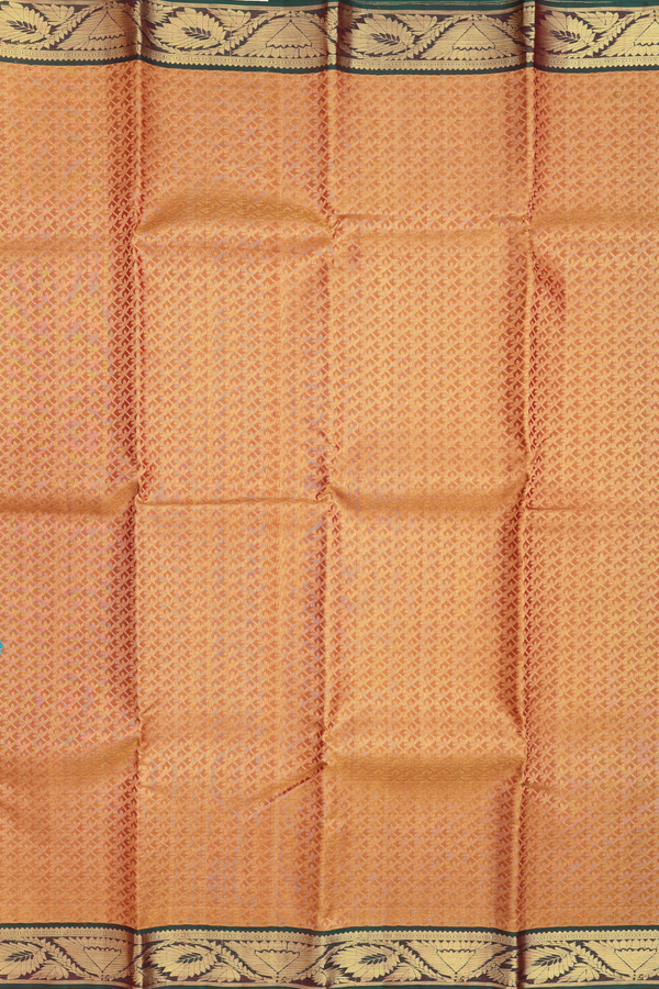 Kanchipuram Silk Saree In Brown With Brocade Design