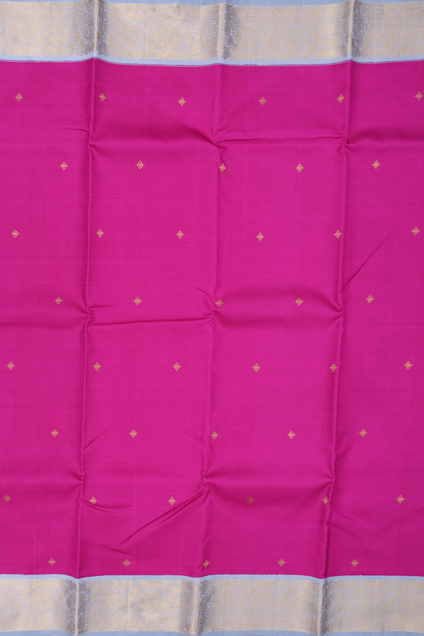 Kanchipuram Silk Saree In Magenta With Diamond Buttas