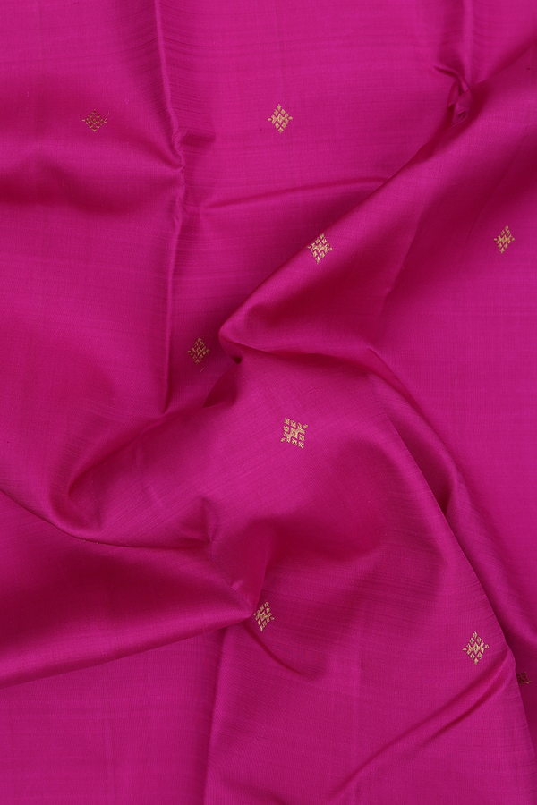 Kanchipuram Silk Saree In Magenta With Diamond Buttas