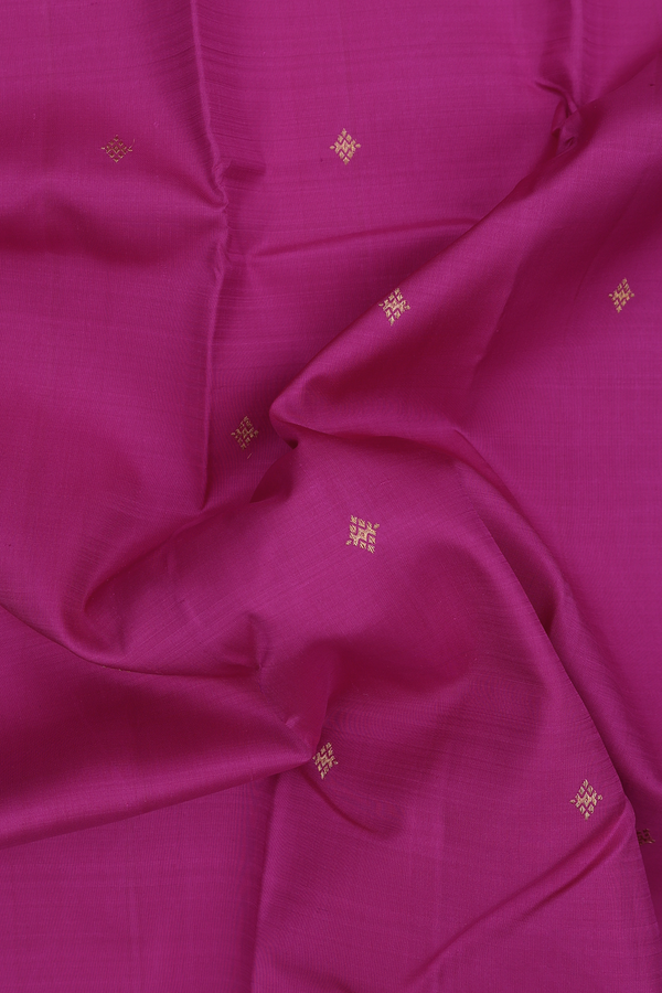 Kanchipuram Silk Saree In Magenta With Diamond Buttas