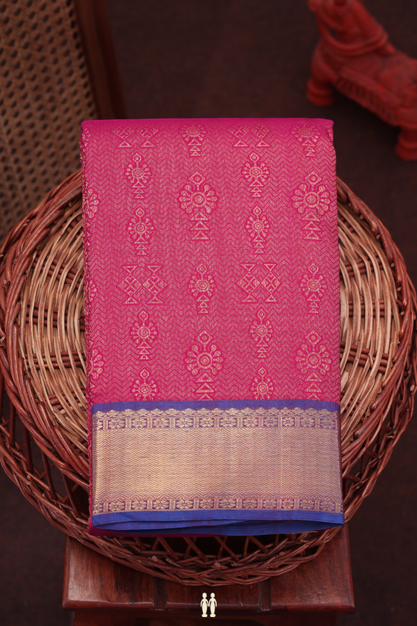 Kanchipuram Silk Saree In Mulberry With Brocade Design