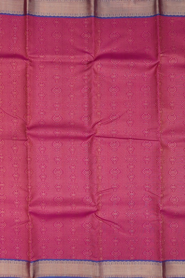 Kanchipuram Silk Saree In Mulberry With Brocade Design