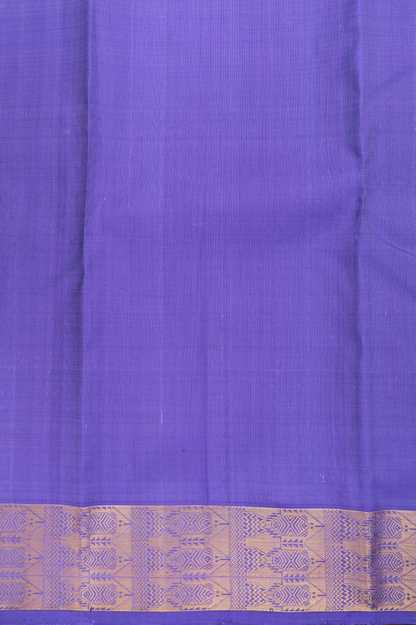 Kanchipuram Silk Saree In Violet With Threadwork Buttas