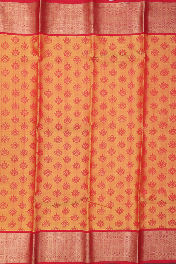 Kanchipuram Silk Saree In Dual Tone With Threadwork Buttas
