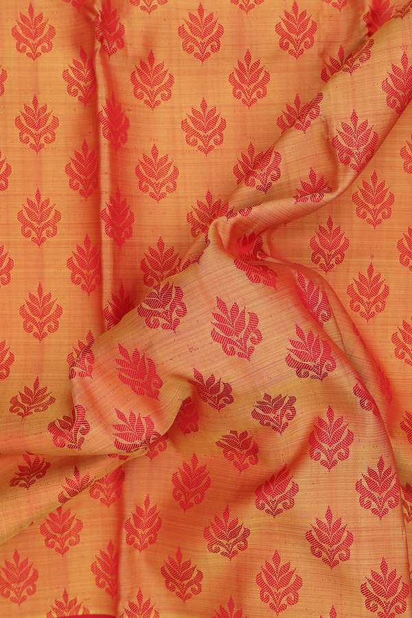 Kanchipuram Silk Saree In Dual Tone With Threadwork Buttas