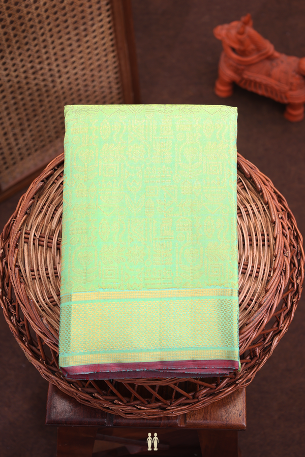 Kanchipuram Silk Saree In Green With Brocade Design