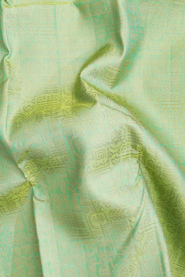 Kanchipuram Silk Saree In Green With Brocade Design