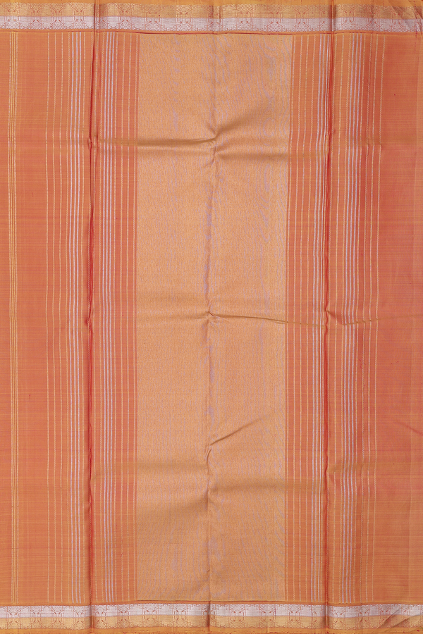 Kanchipuram Silk Saree In Orange With Chakram Buttas