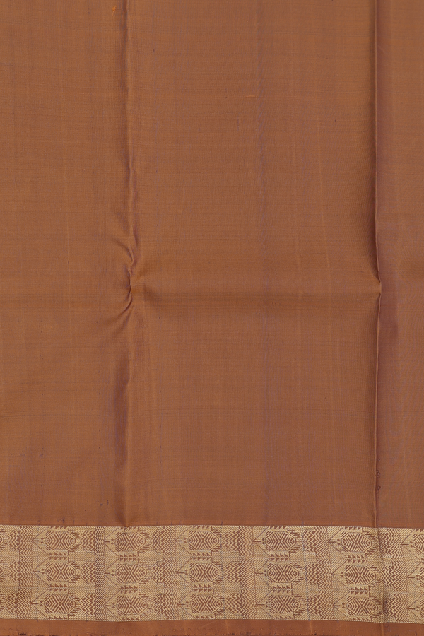 Kanchipuram Silk Saree Brown With Jacquard Pattern
