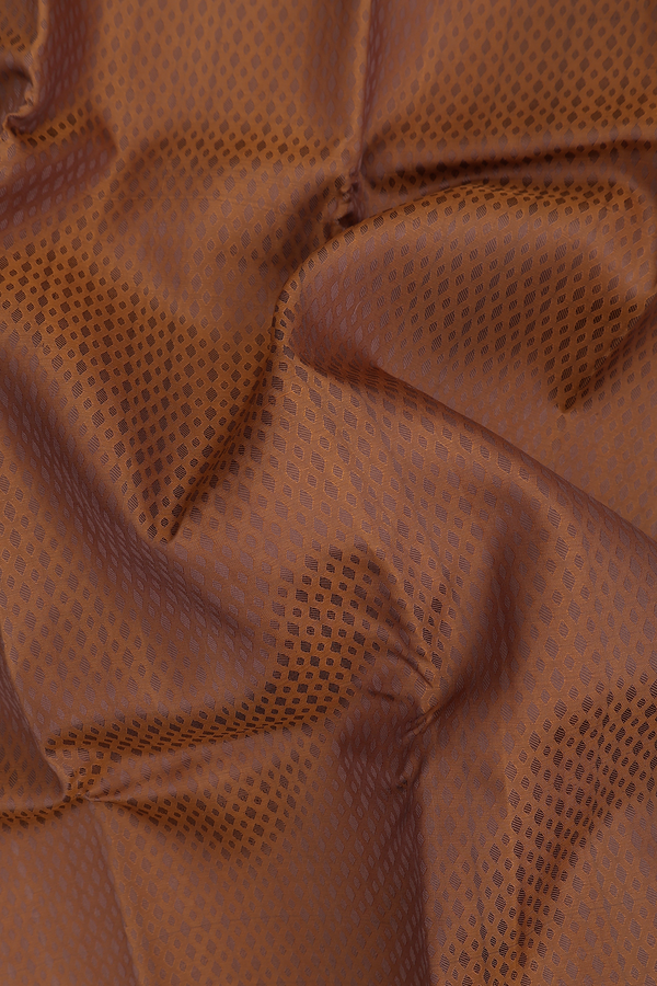 Kanchipuram Silk Saree Brown With Jacquard Pattern