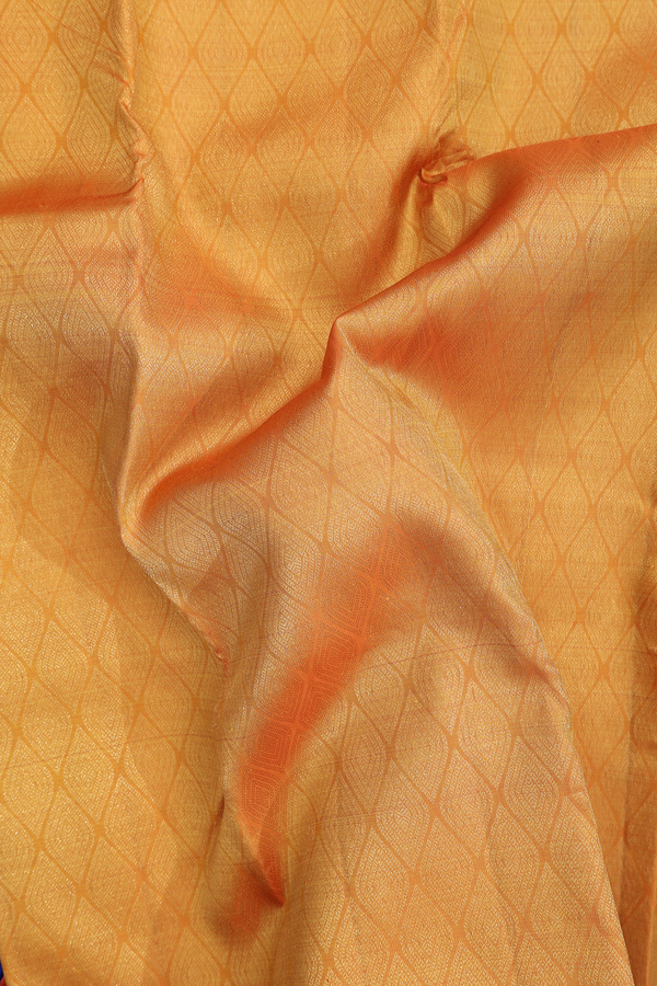 Kanchipuram Silk Saree In Honey Orange With Brocade Design