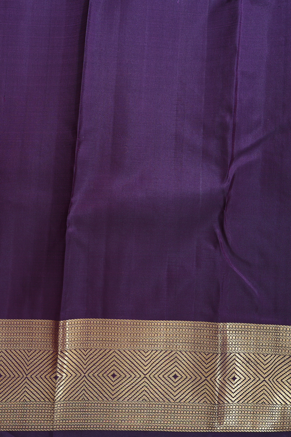 Kanchipuram Silk Saree In Deep Purple With Brocade Design