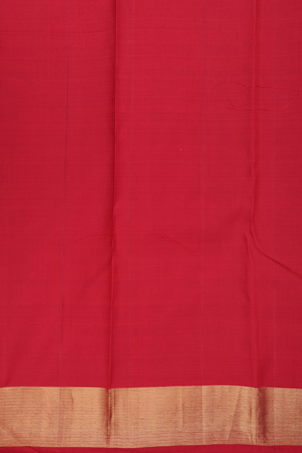 Kanchipuram Silk Saree In Scarlet Red With Brocade Design