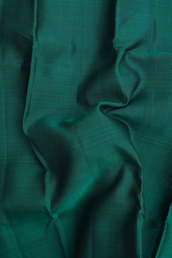 Kanchipuram Silk Saree In Forest Green With Zari Border