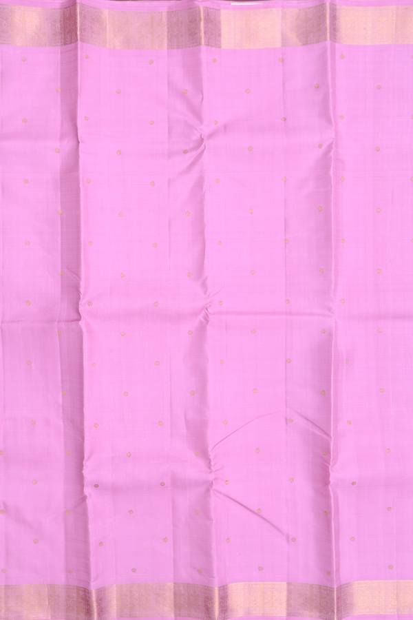 Kanchipuram Silk Saree In Pink With Floral Buttis