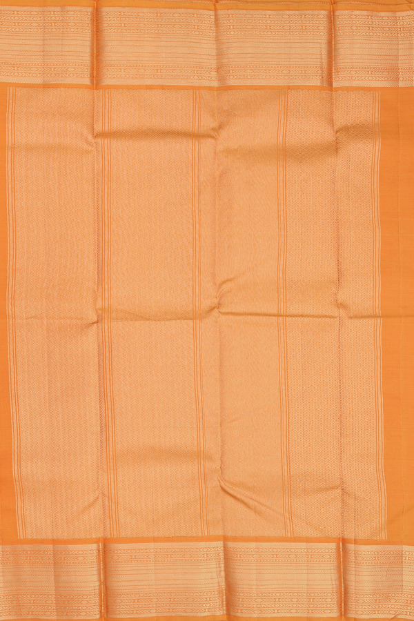 Kanchipuram Silk Saree In Dual Tone Along Stripes With Buttas