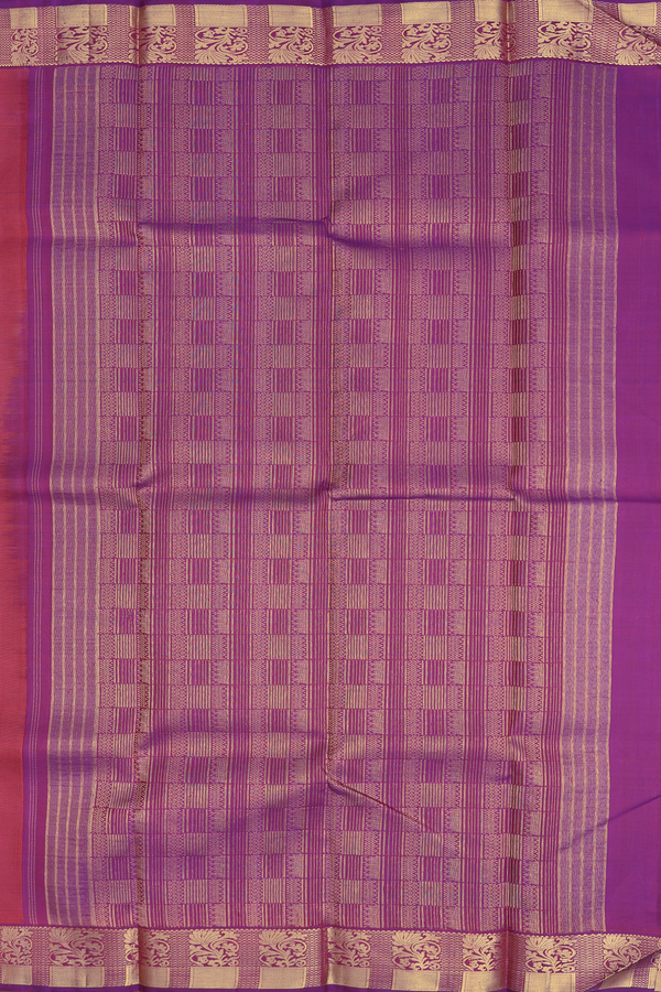 Kanchipuram Silk Saree In Spiced Orange With Jacquard Pattern
