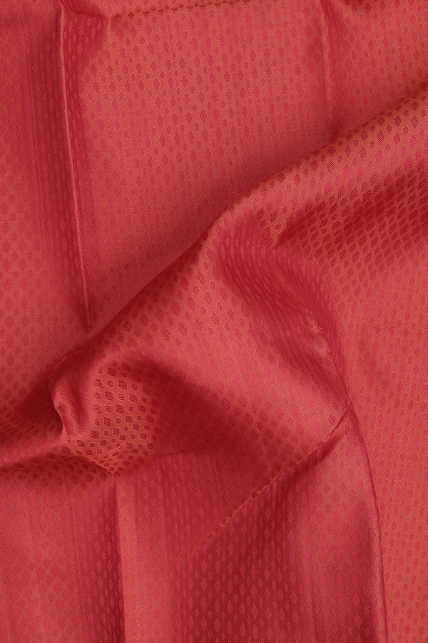 Kanchipuram Silk Saree In Spiced Orange With Jacquard Pattern