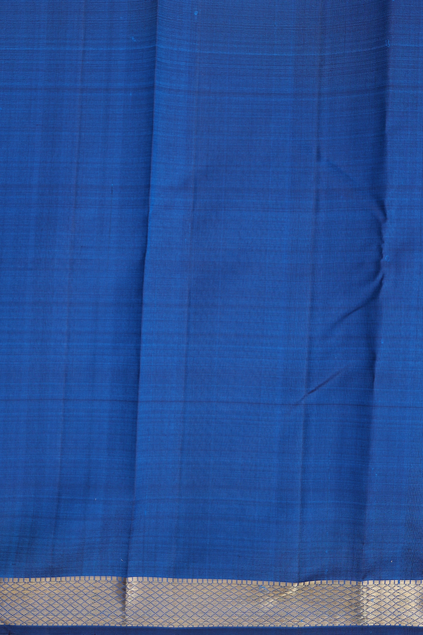 Kanchipuram Silk Saree Blue And Purple With Stripes Design