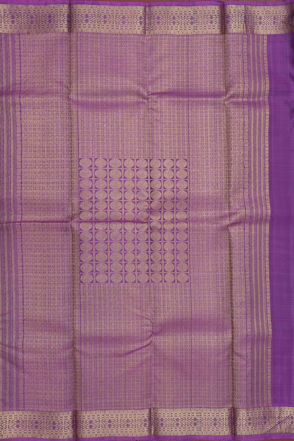 Kanchipuram Silk Saree In Royal Blue With Floral Buttas