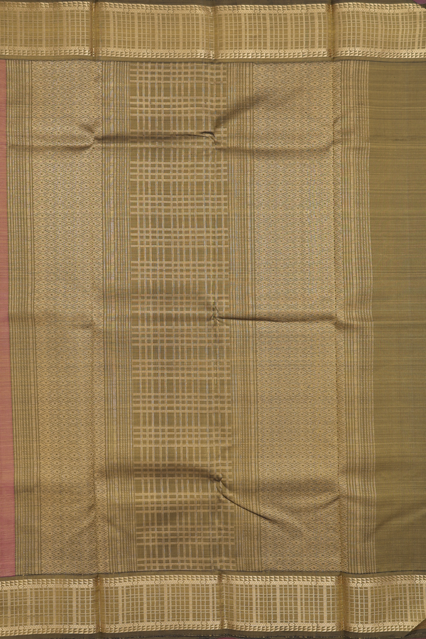 Kanchipuram Silk Saree In Dark Pink With Korvai Border