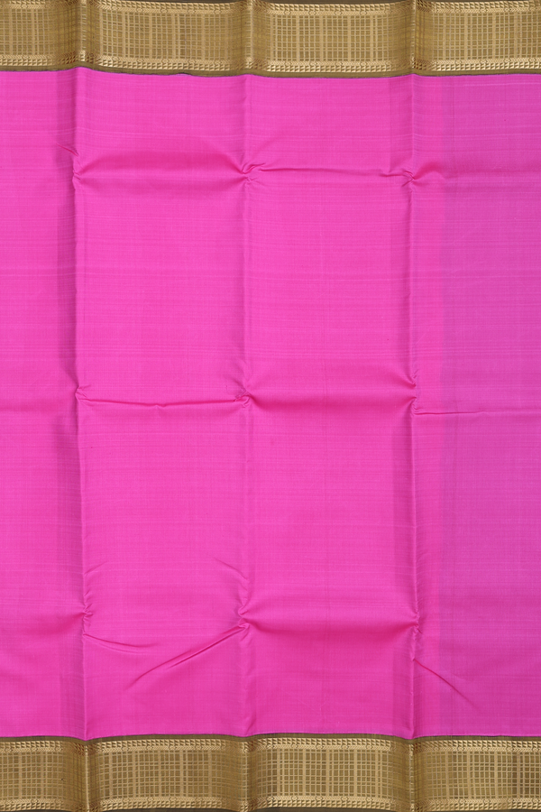 Kanchipuram Silk Saree In Dark Pink With Korvai Border
