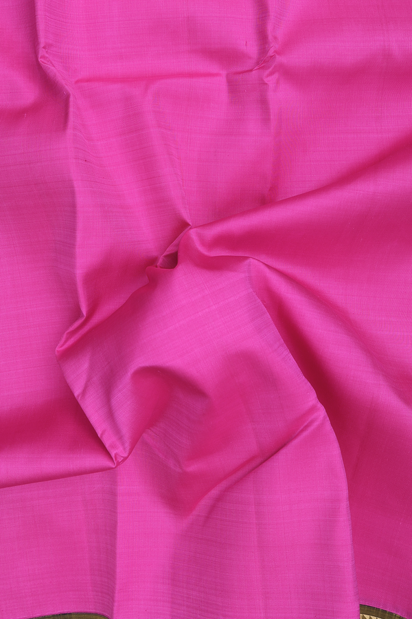 Kanchipuram Silk Saree In Dark Pink With Korvai Border
