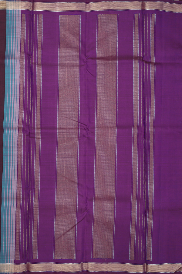 Kanchipuram Silk Saree In Multicolor With Stripes Design