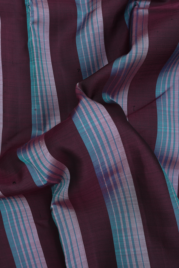 Kanchipuram Silk Saree In Multicolor With Stripes Design